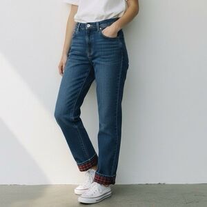 Natural Reflections Jeans Red Flannel Lined Comfort Stretch Firm Hold